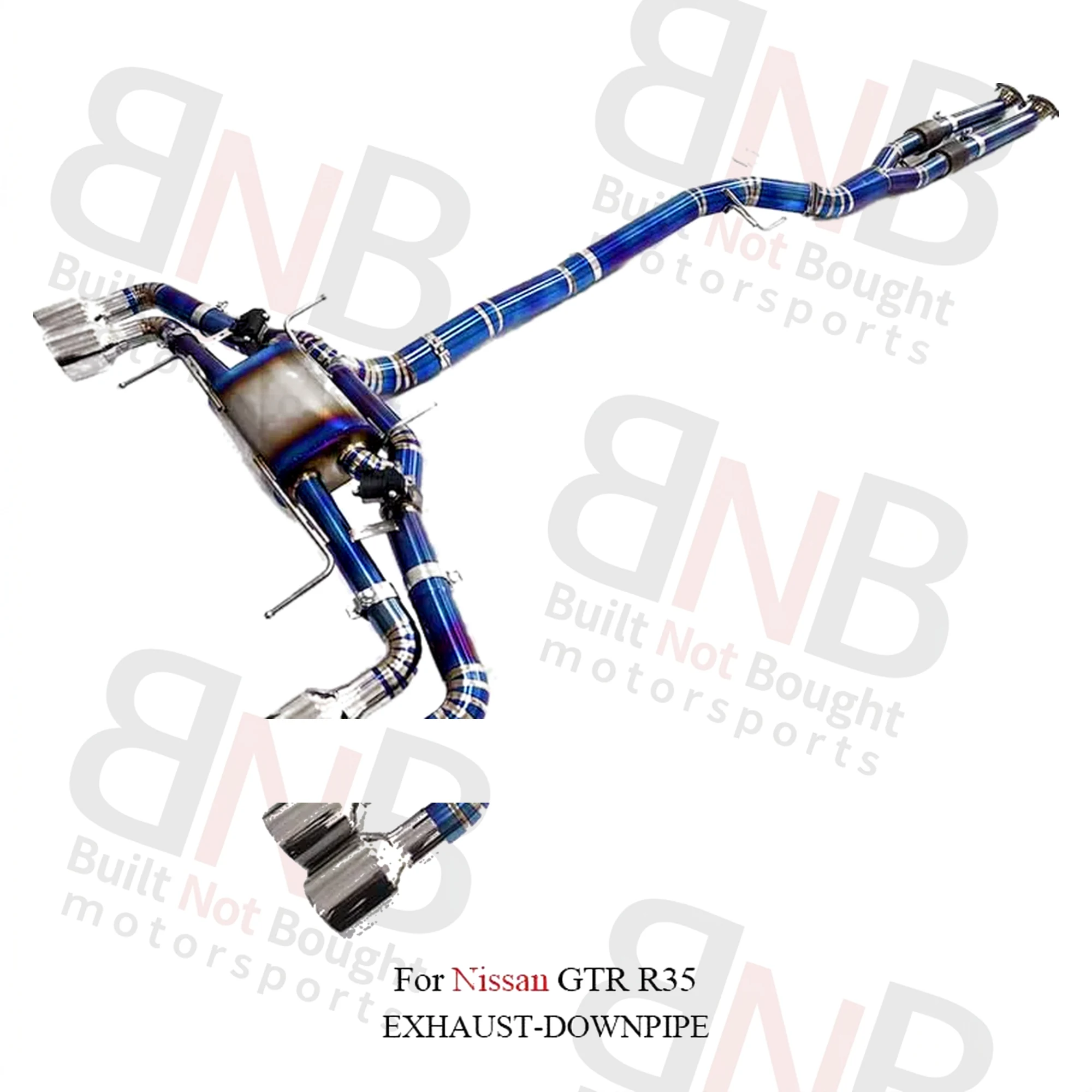 BNB BNB Titaniumz Valvetronic Exhaust for Nissan GT-R R35 Blue 120x60x50mm