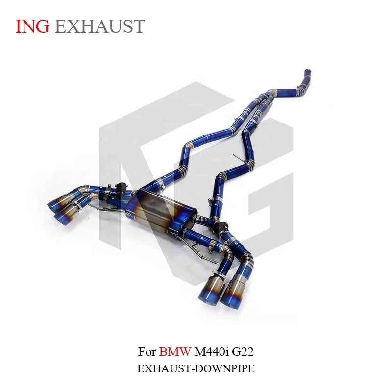 BNB Titaniumz Valvetronic Cat-Back Exhaust System BMW 440i G22 Blue