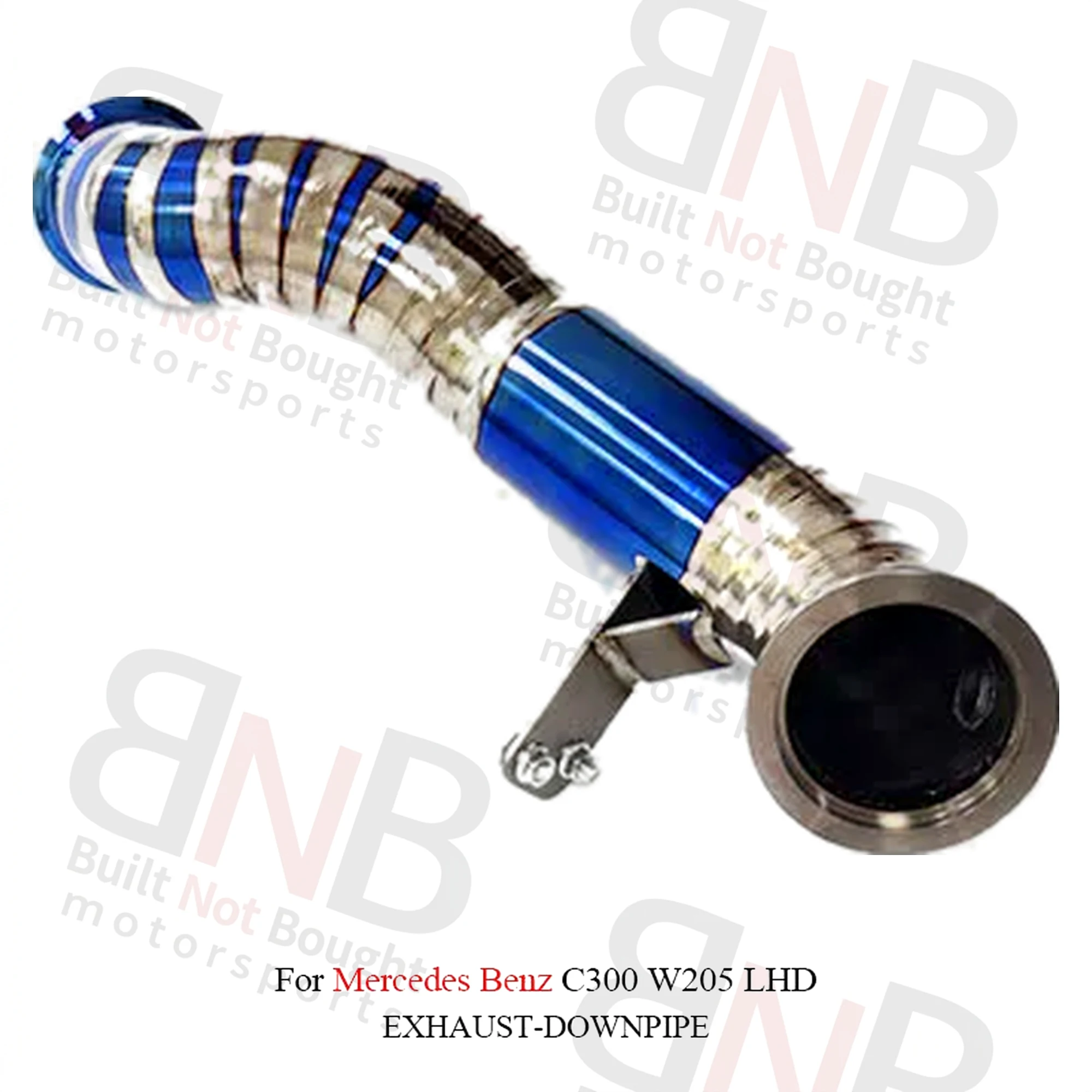 BNB Titanium Exhaust Downpipe for Mercedes C300 W205 LHD Blue
