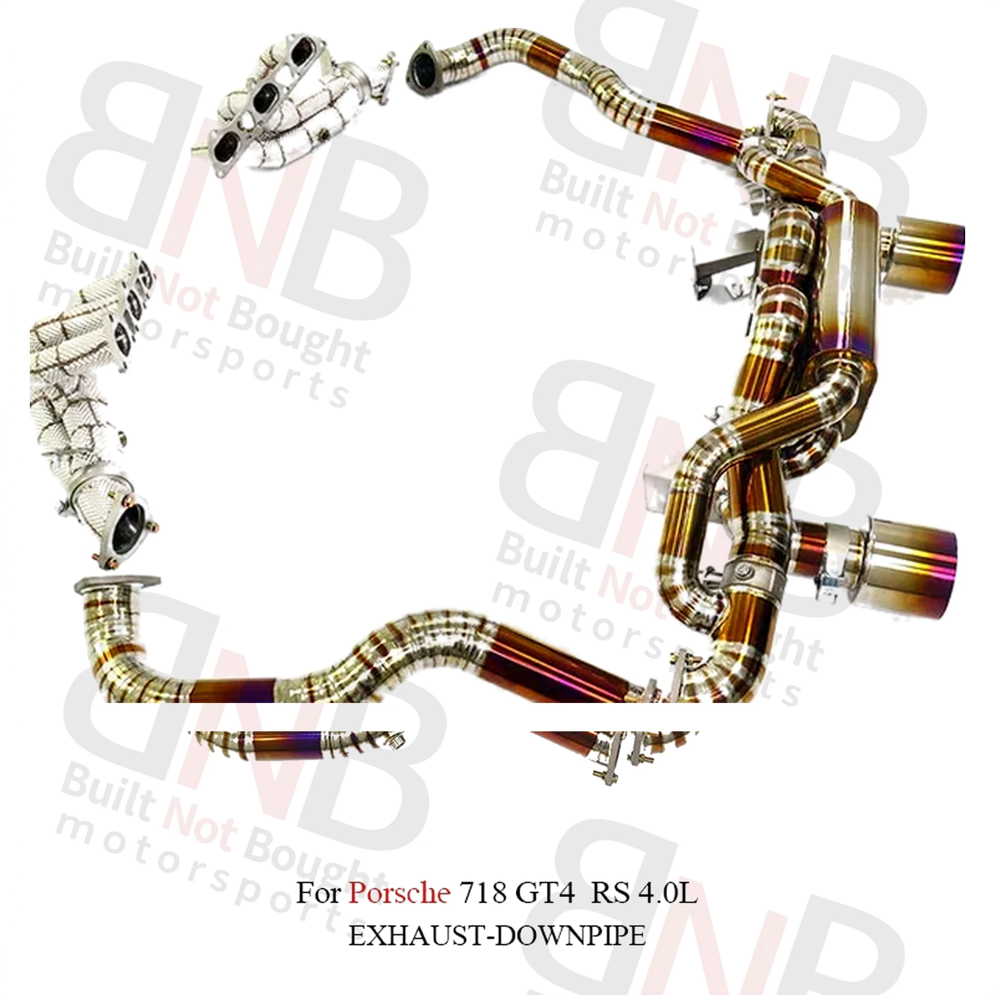 BNB Titaniumz Full Set Exhaust System for Porsche 718 GT4 RS 4.0L Golden