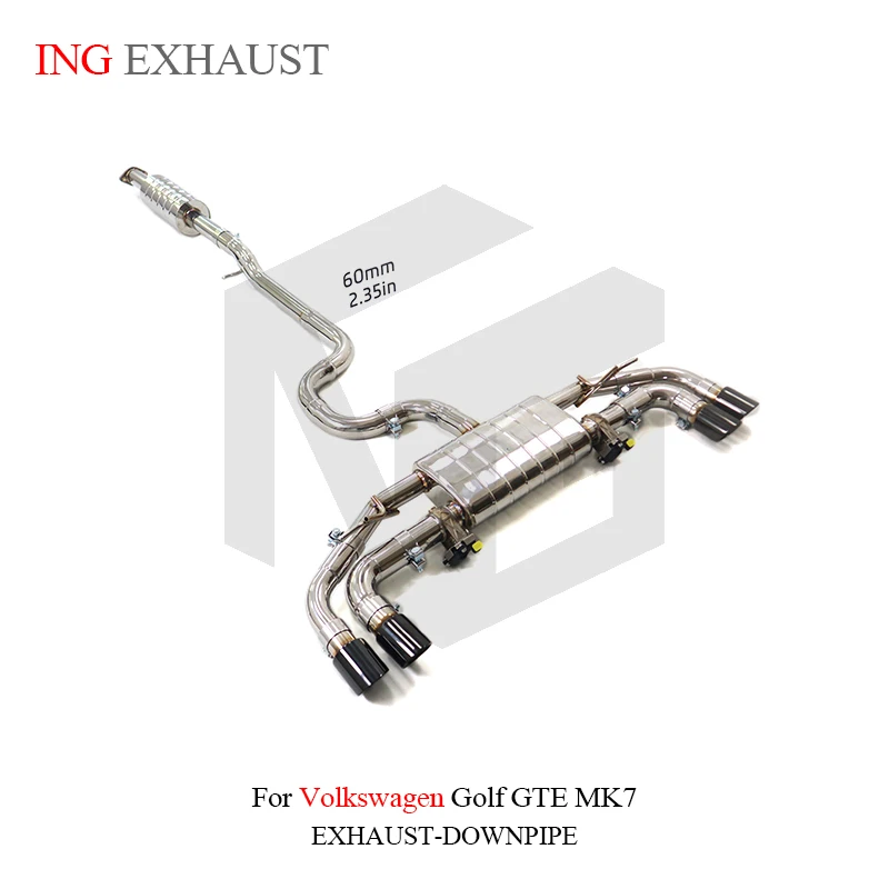 BNB Titaniumz Valved Catback Exhaust 1.5mm Stainless Steel 120x50x40 Slivery for Golf GTE MK7