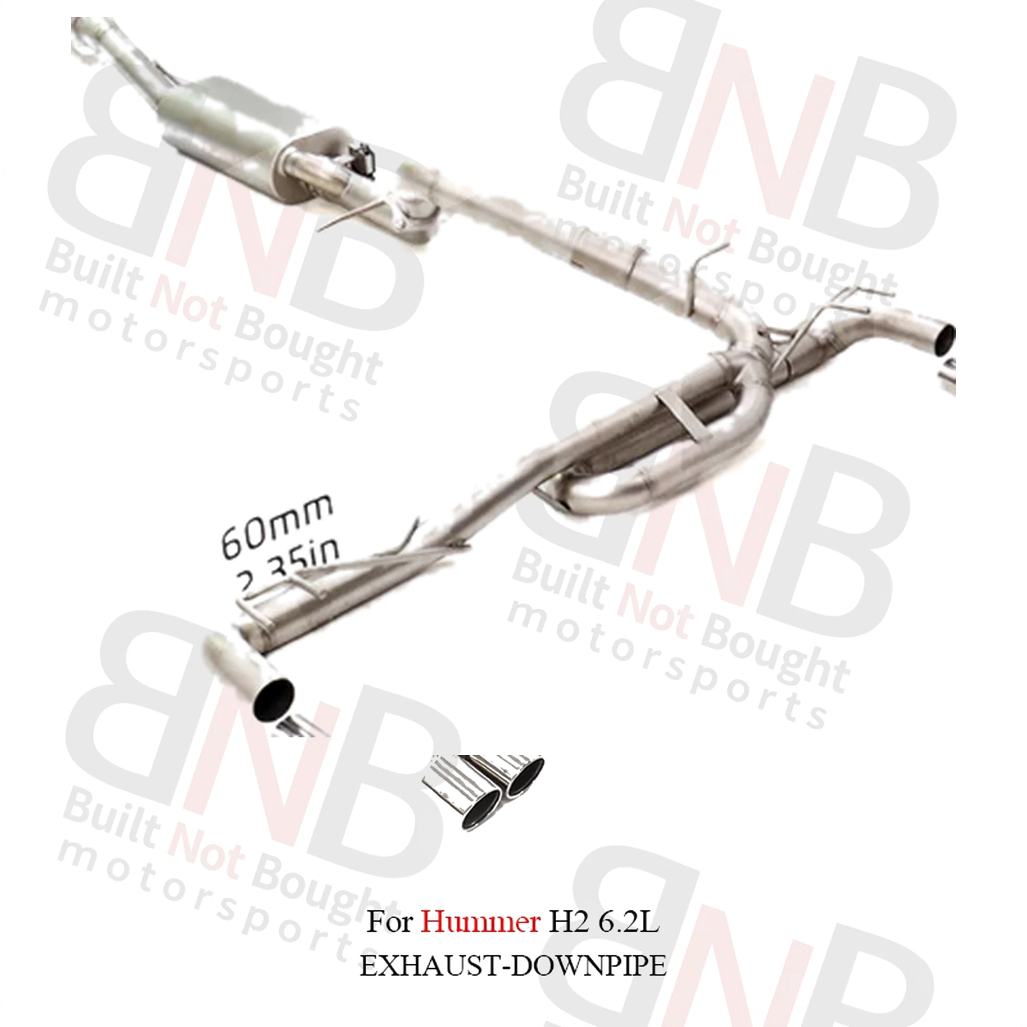 BNB Titaniumz Valvetronic Catback Exhaust System for Hummer H2 6.2L Silvery
