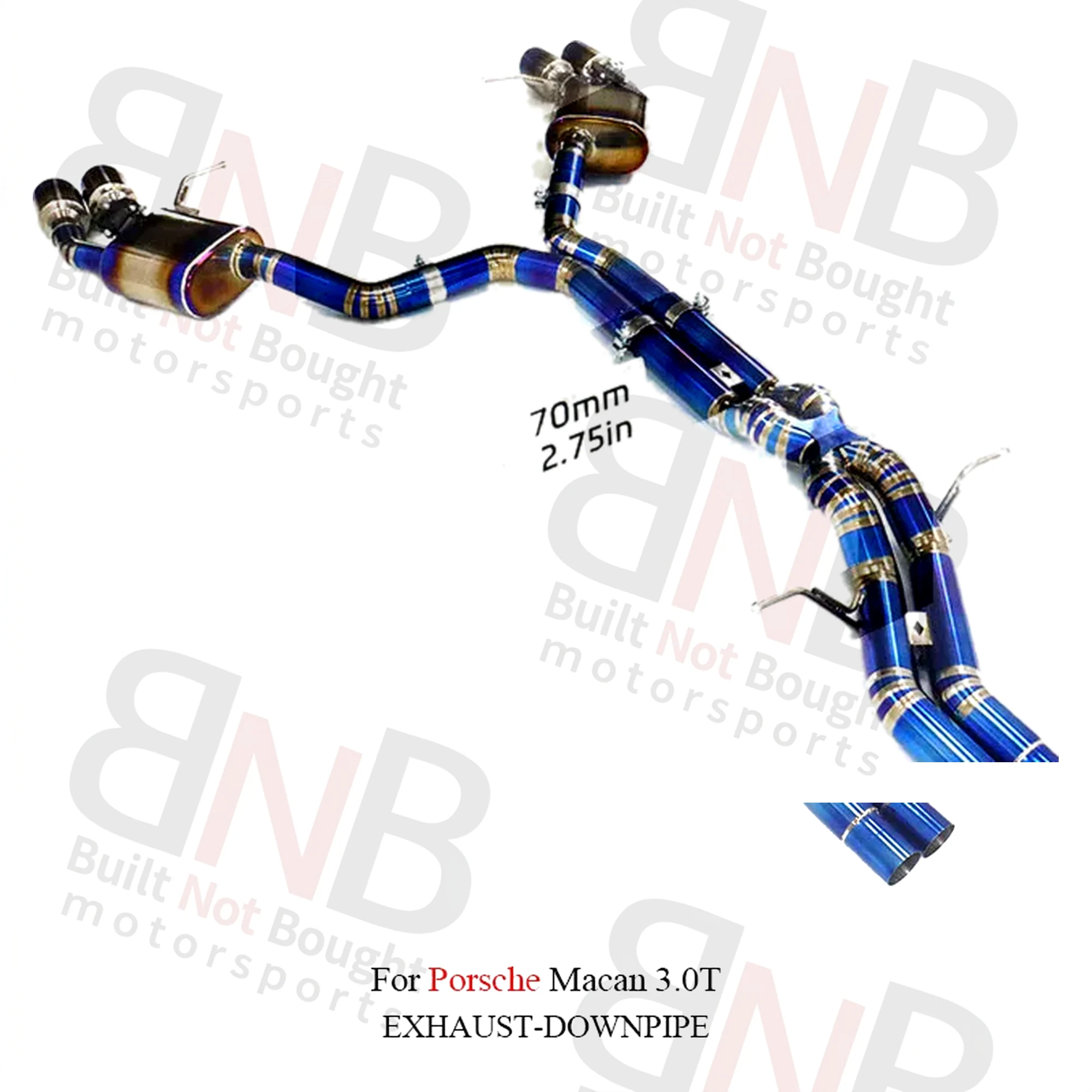 BNB Titaniumz Exhaust High Flow Titanium Straight Pipe System Macan 3.0T