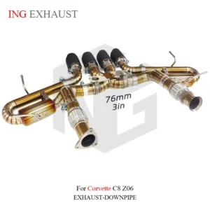 BNB Motorsports Titanium Catback Exhaust System for Corvette C8 Z06 Golden 120*60*30mm