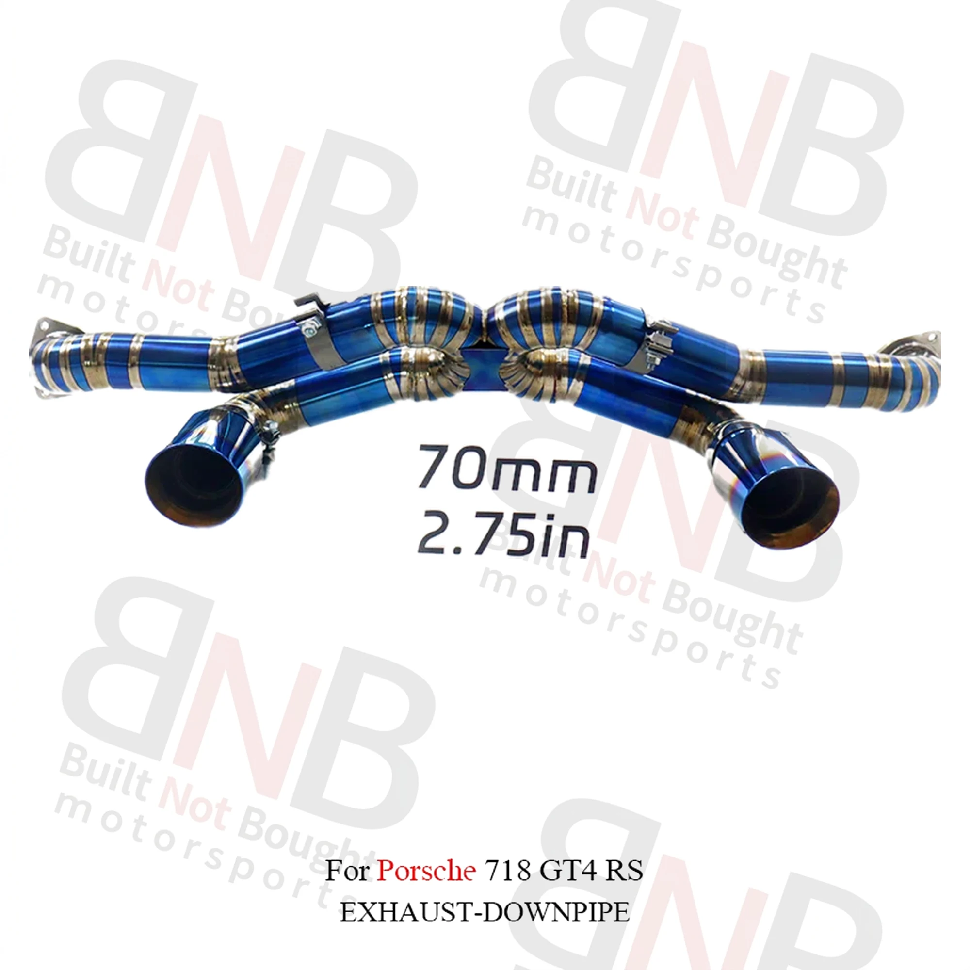 BNB Titaniumz Catback Exhaust Porsche 718 GT4 RS 4.0L Titanium Blue