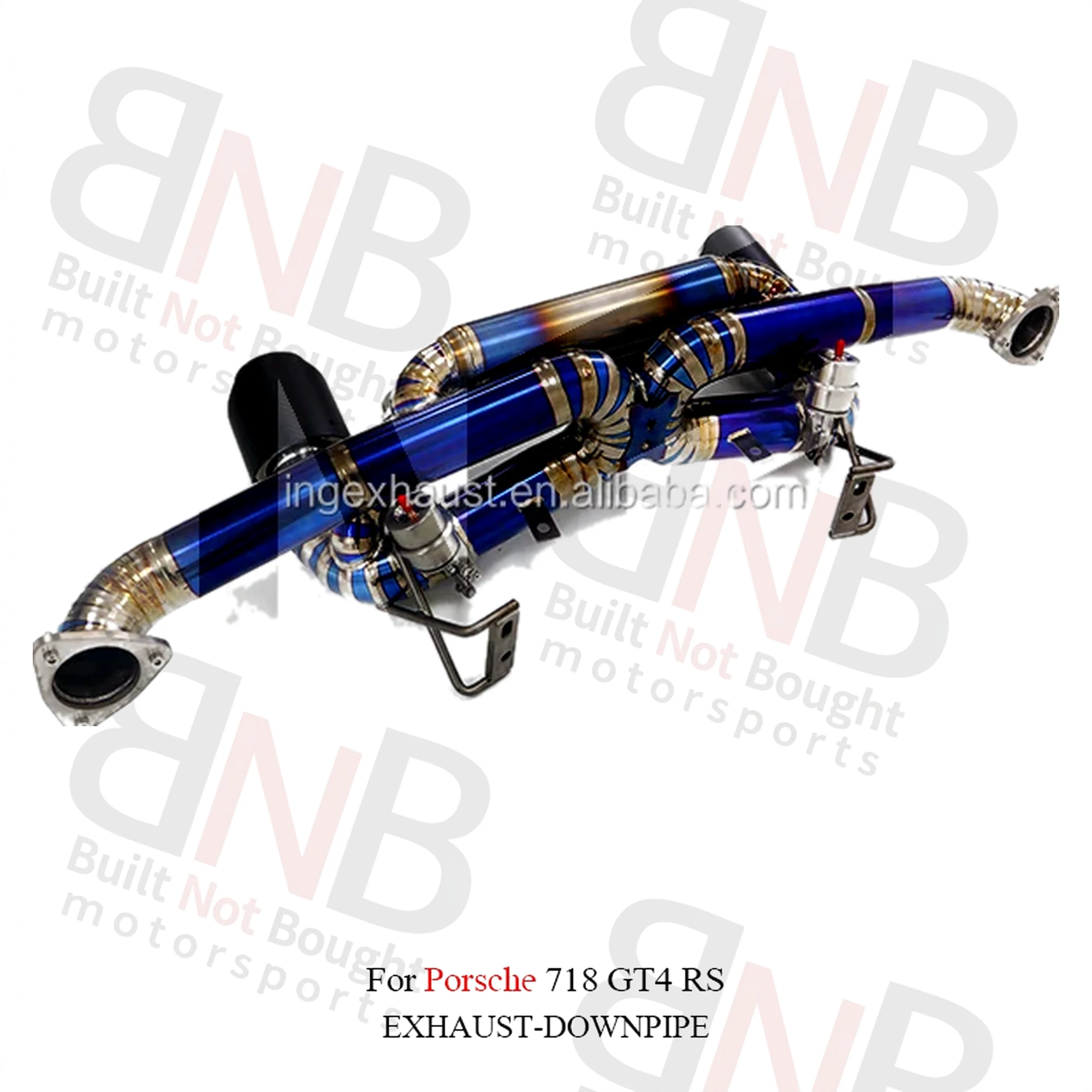 BNB Titaniumz Catback Exhaust System for Porsche 718 GT4 RS Blue