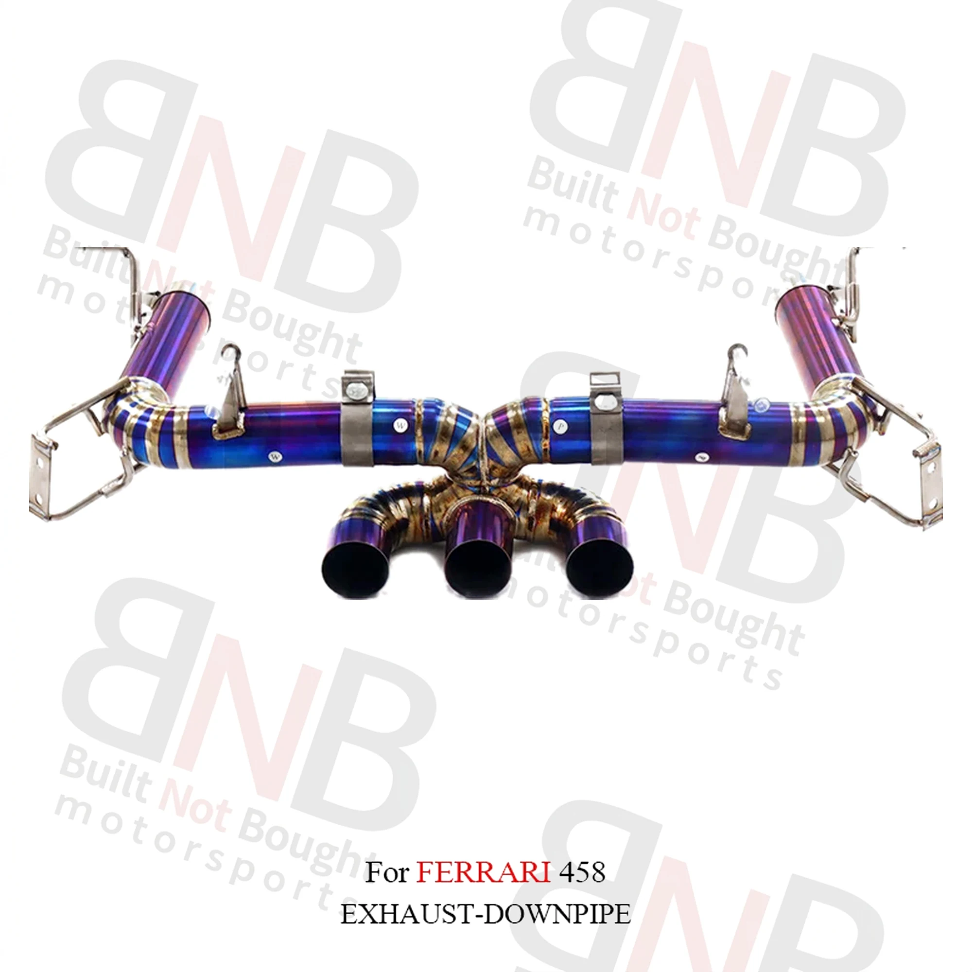BNB Titaniumz Titanium Exhaust Straight Pipe Ferrari 458 Purple 120x60x50