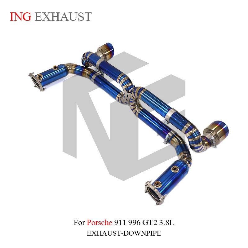 BNB Titaniumz Catback Titanium Exhaust System for Porsche 911 996 GT2 3.8L Blue