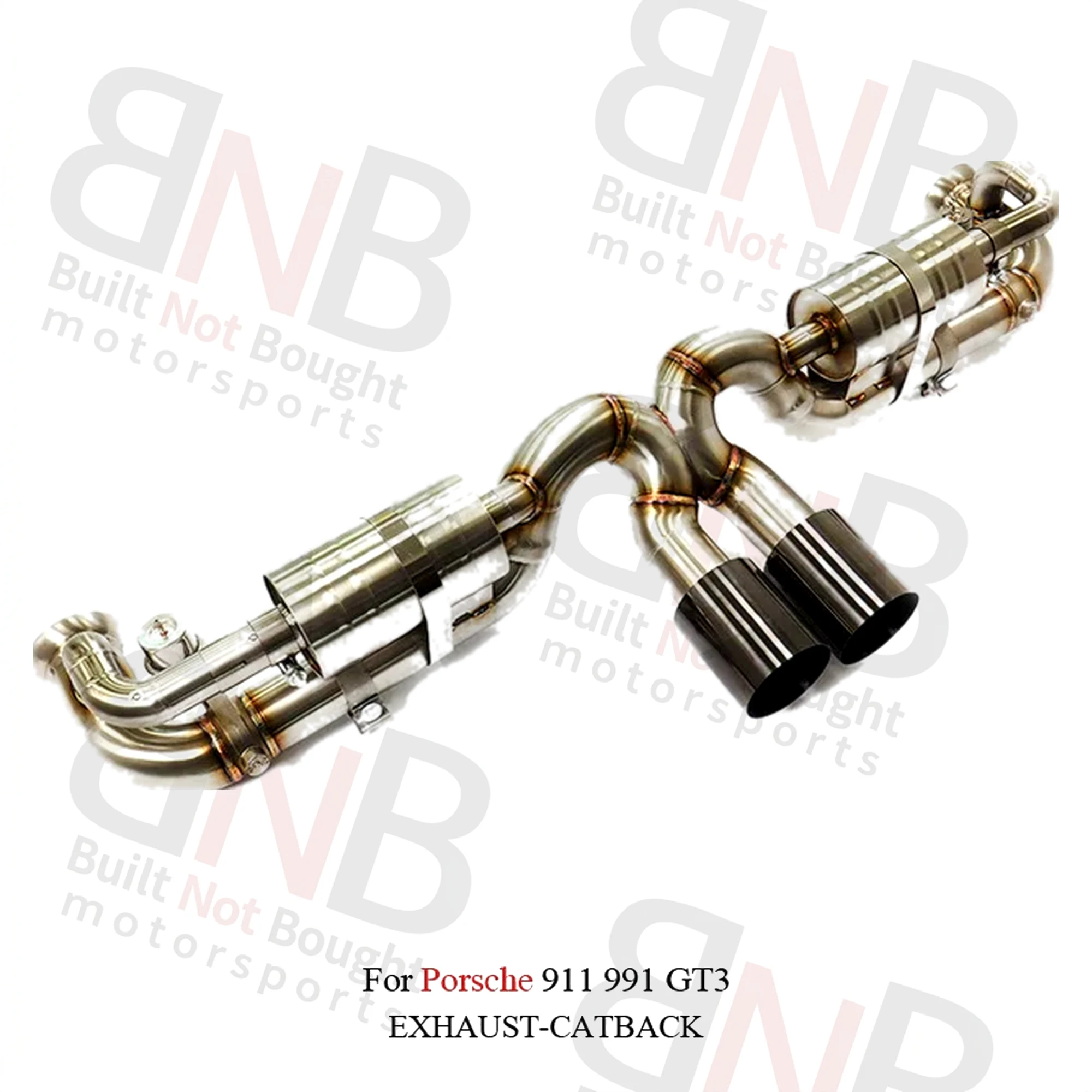 BNB Stainless Steel Valved Catback Exhaust for Porsche 911 991 GT3 Silvery