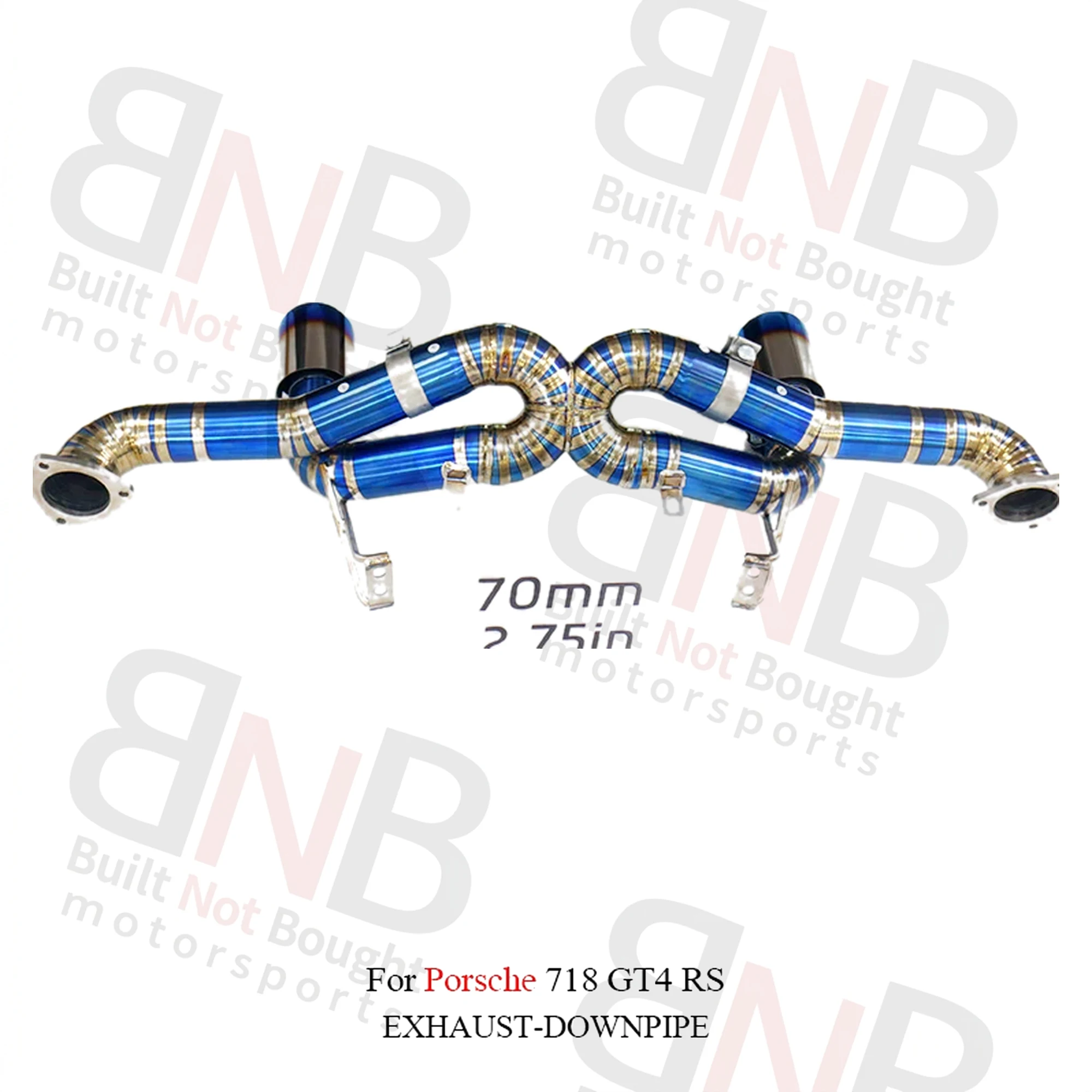 BNB Titaniumz Catback Exhaust Porsche 718 GT4 RS 4.0L Titanium Blue