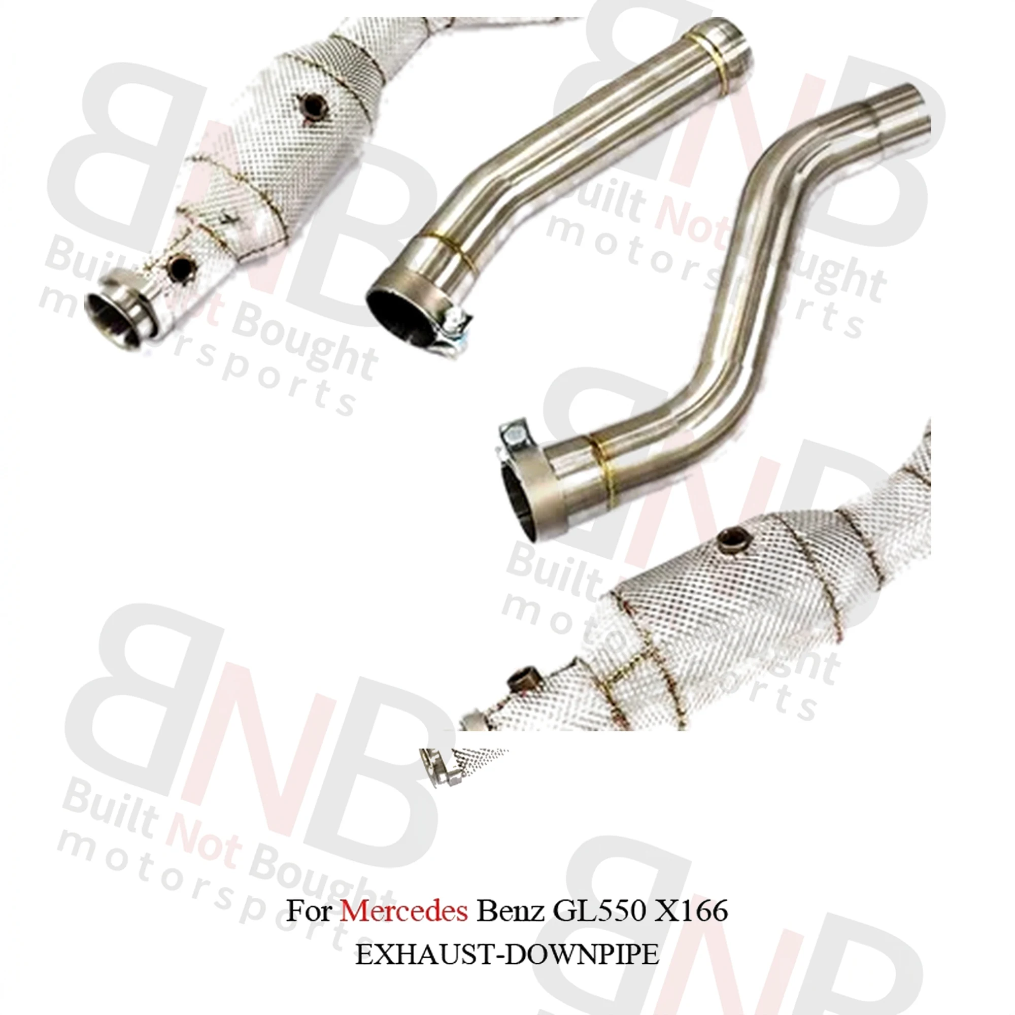 BNB Titaniumz Mercedes Benz GL550 X166 4.7T Downpipe Exhaust With Heat Shield