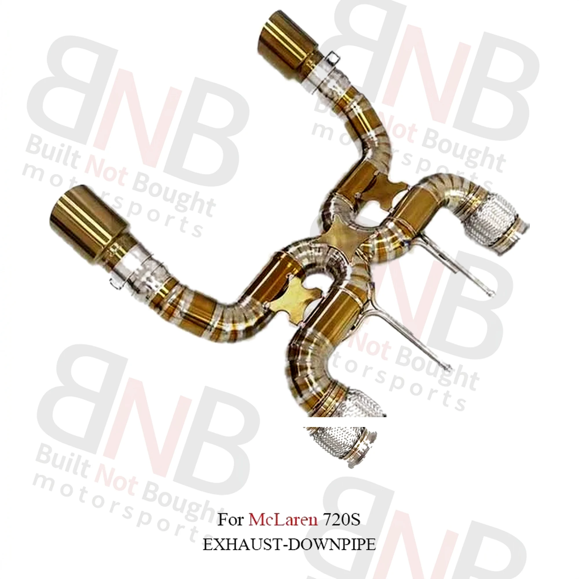 BNB Titaniumz Titanium Exhaust Pipe Catback for McLaren 720S Golden 120x60x30cm