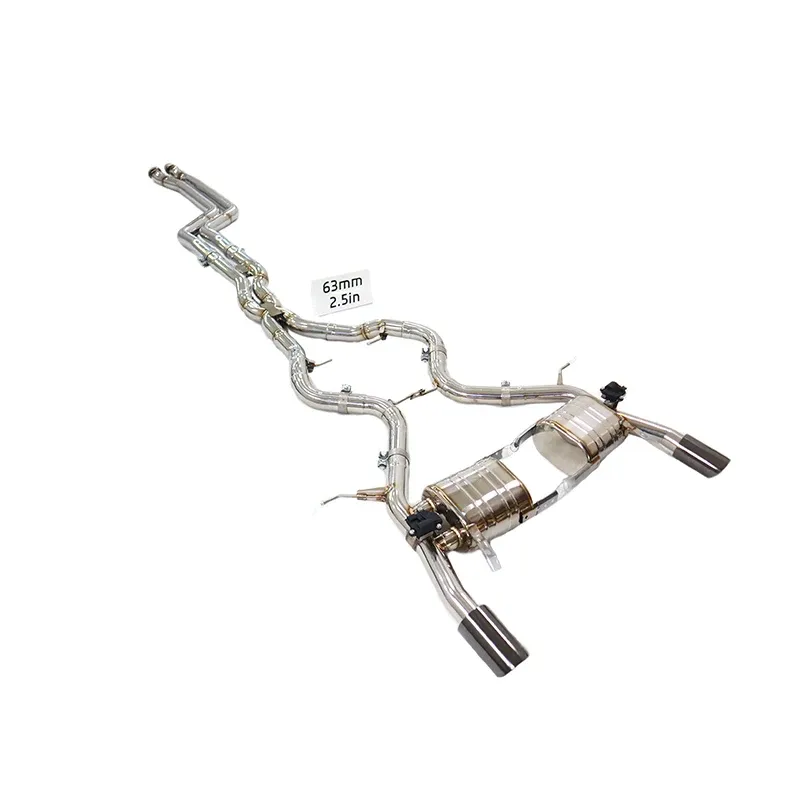 BNB BMW 335i E90 N54 Catback Exhaust System Valved Stainless Steel 120x60x30