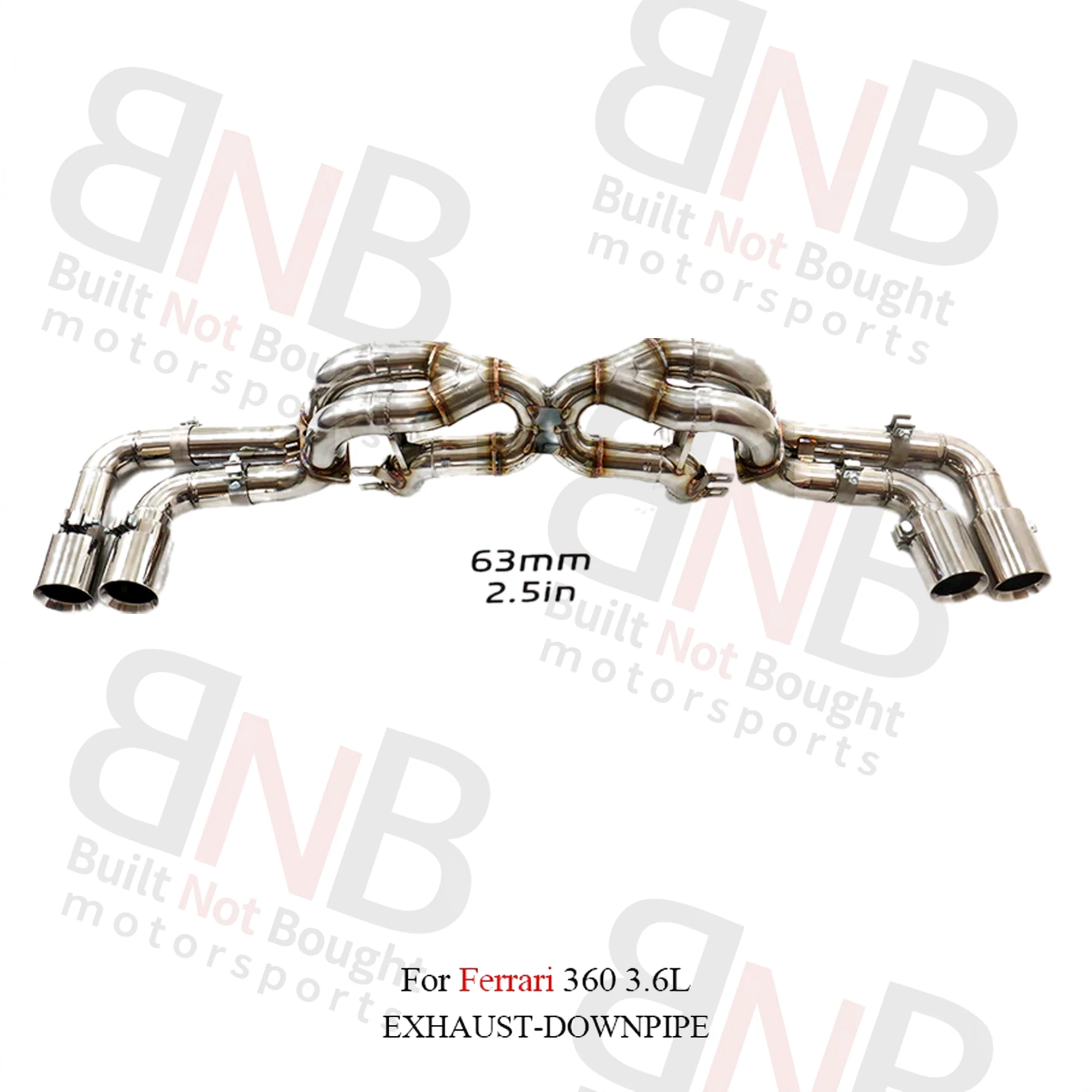BNB Titaniumz Stainless Steel Catback Straight Pipe for Ferrari 360 3.6L V8