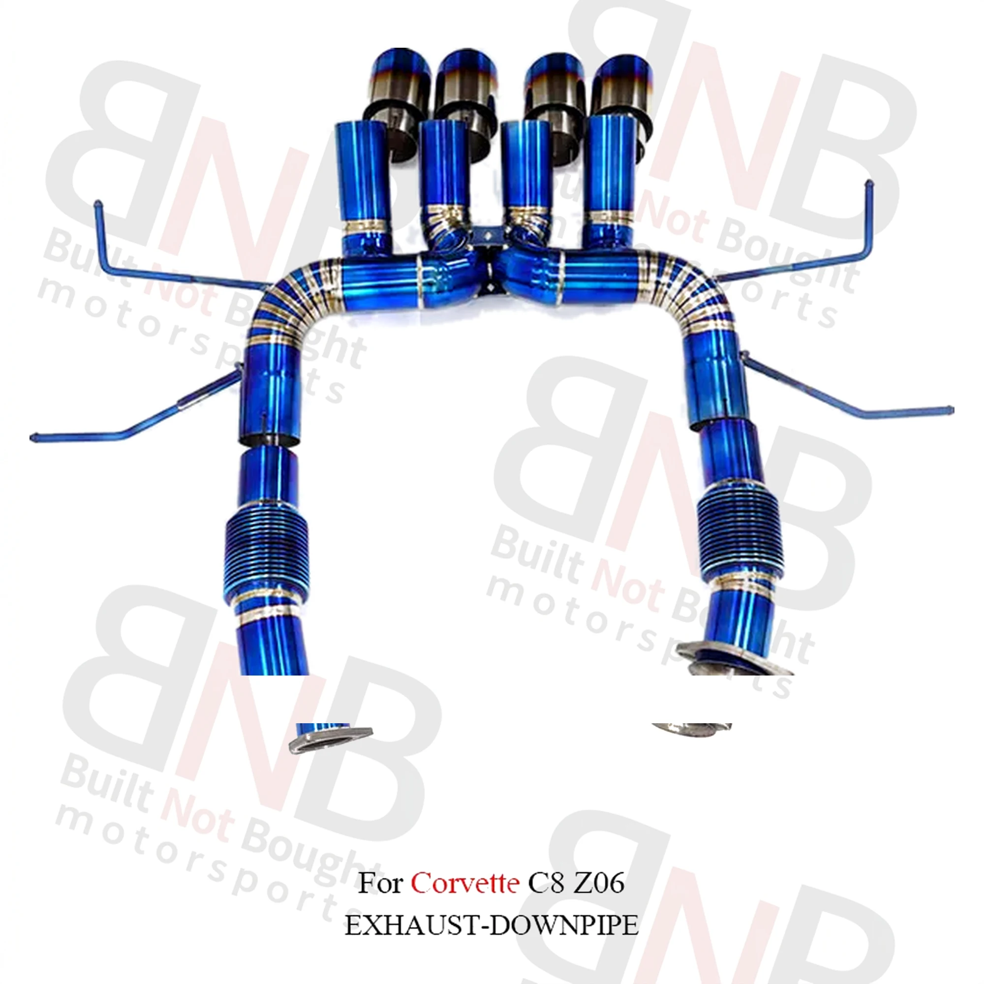 BNB Titaniumz Chevrolet Corvette C8 Z06 Catback Exhaust Titanium Blue