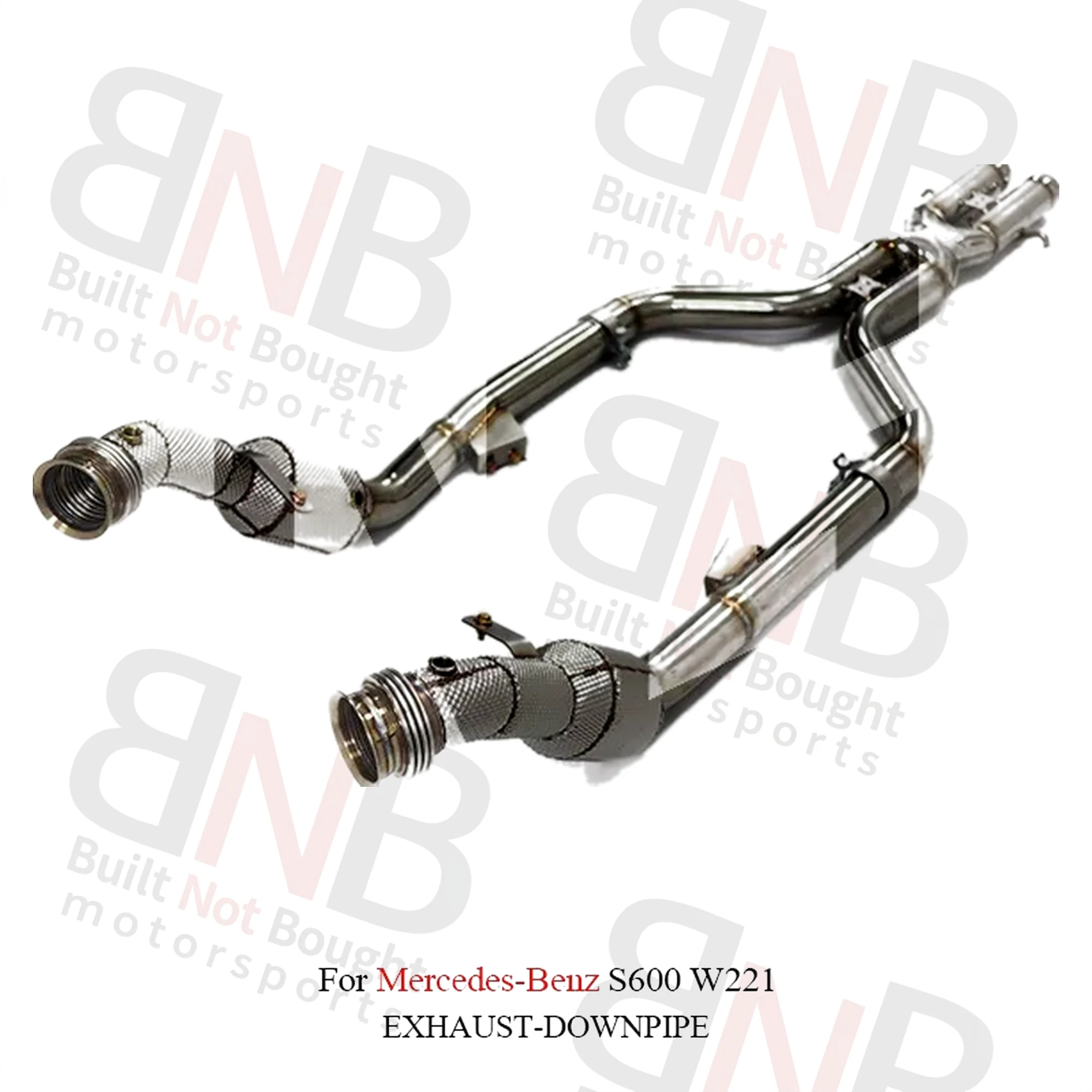 BNB Titaniumz Stainless Steel Exhaust Downpipe Heat Shield Mercedes S600 W221 Silver