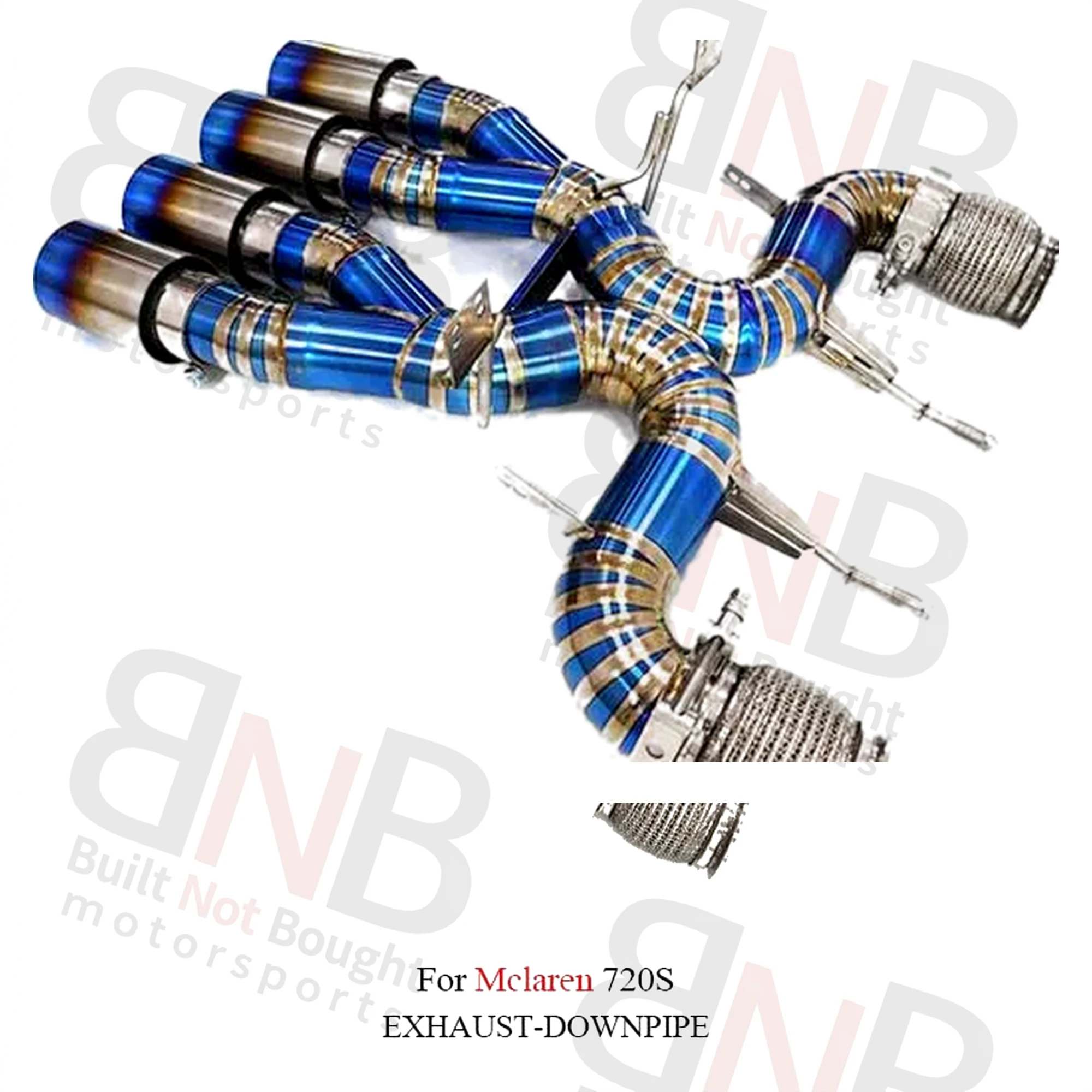 BNB Titanium Catback Exhaust for McLaren 720S 765LT Blue 120x60x50