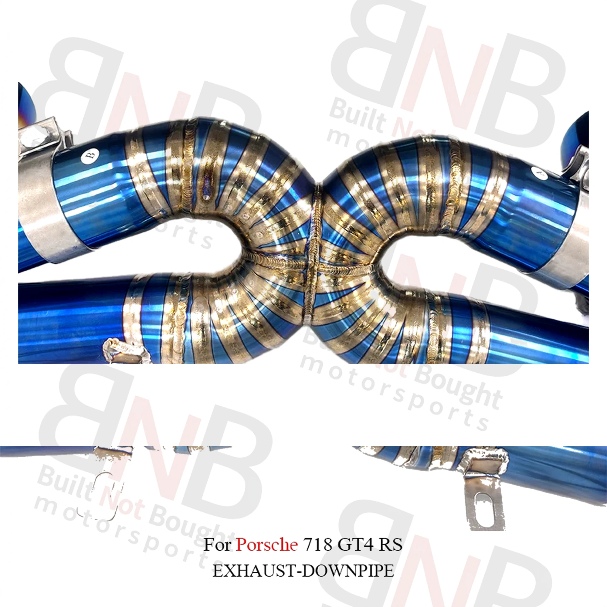 BNB Titaniumz Catback Exhaust Porsche 718 GT4 RS 4.0L Titanium Blue