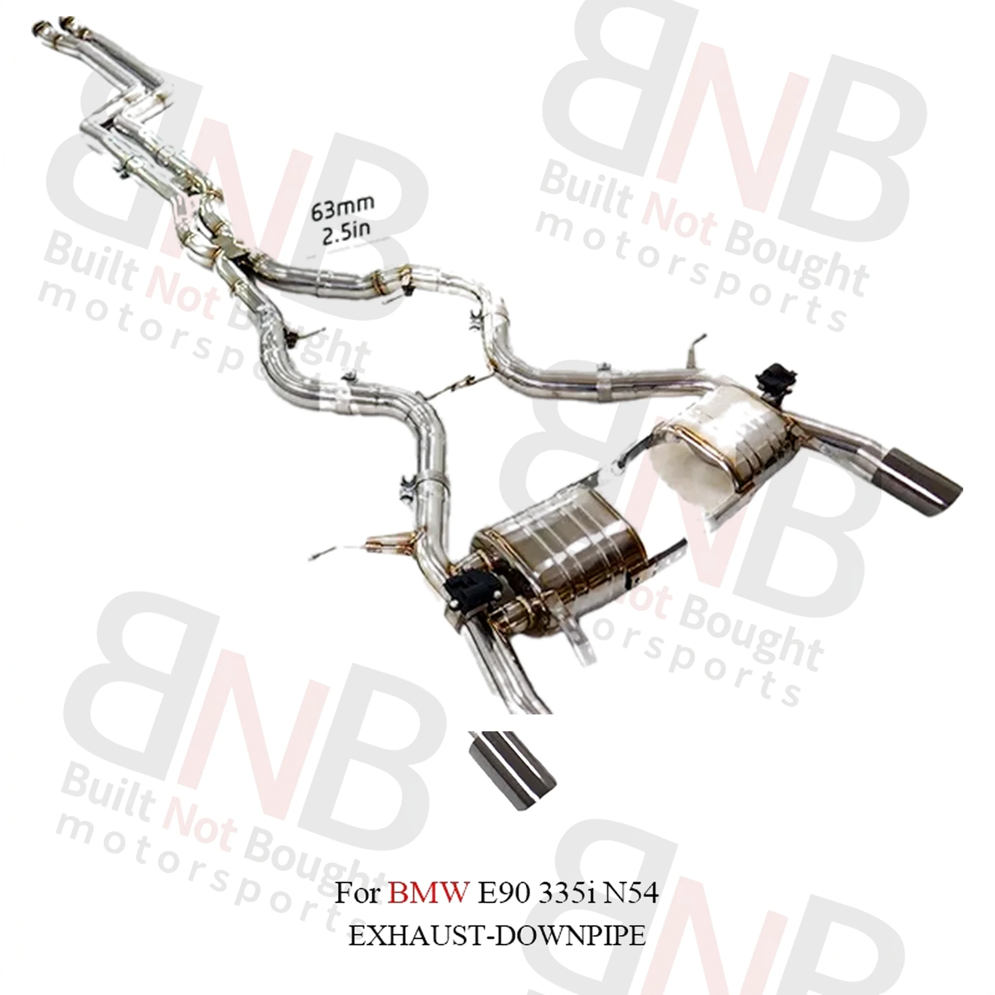 BNB Catback Exhaust System SS304 for BMW E90 335i N54 Slivery