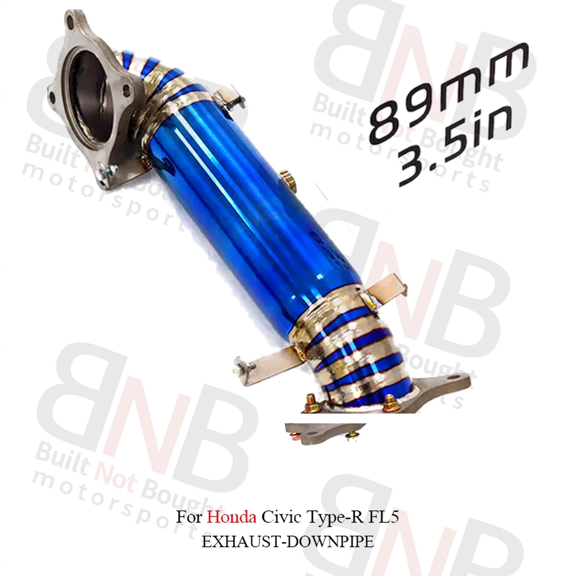 BNB Titanium Exhaust Downpipe for Honda Civic Type-R Fl5 Blue Burnt 80x50x40