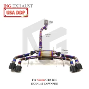 BNB Titaniumz Titanium Exhaust System for Nissan GTR R35 120x50x40 Slivery