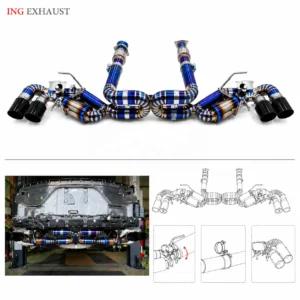 BNB Corvette C8 Z51 Titanium Exhaust System OEM Valves Blue