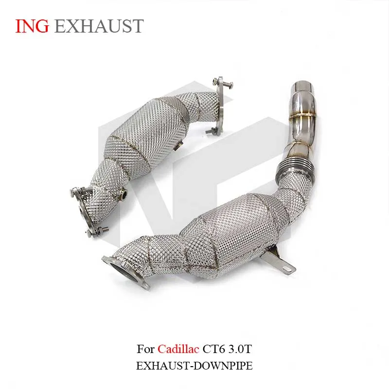 BNB Titaniumz Exhaust Downpipe for Cadillac CT6 3.0T 120x60x50mm Silvery