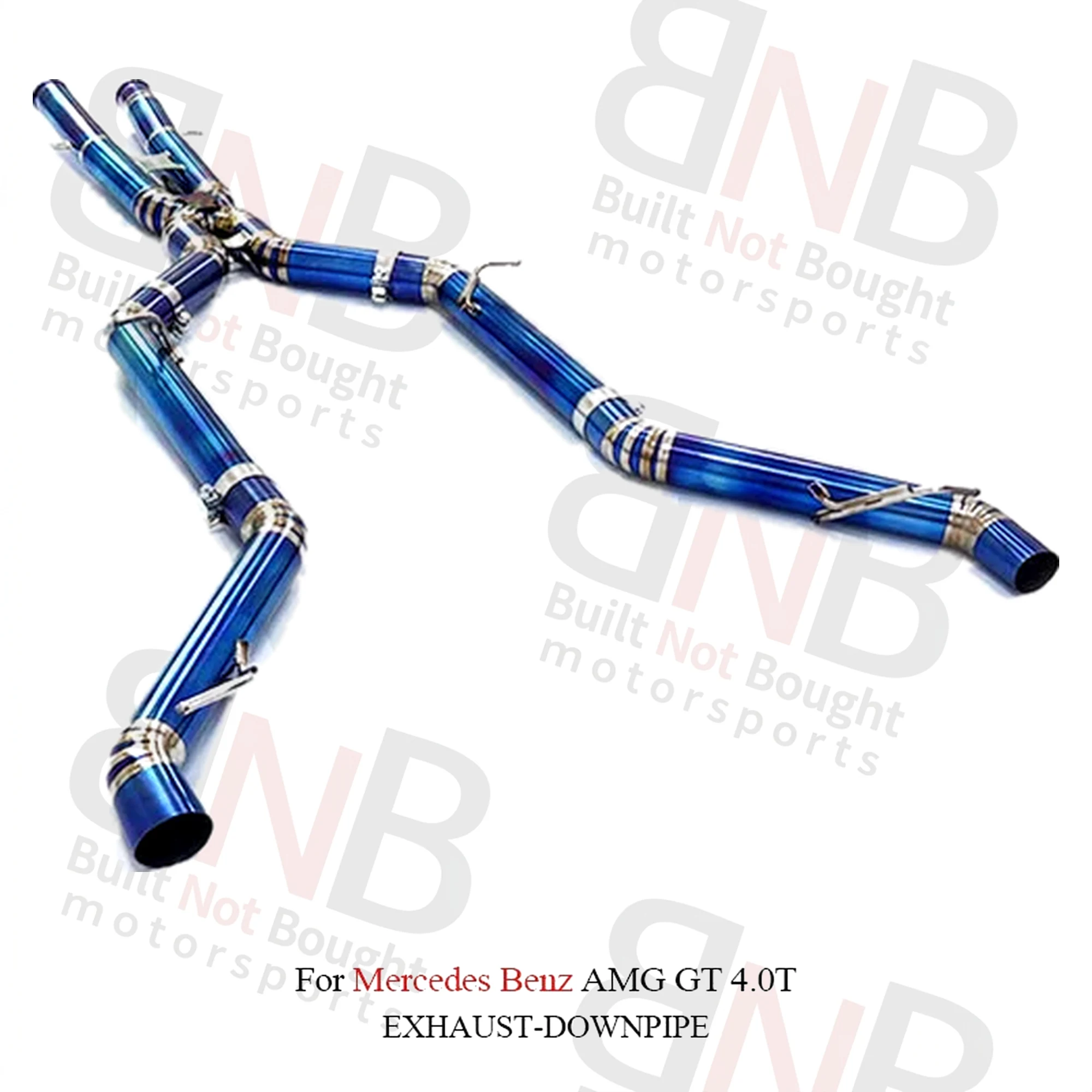 BNB Titaniumz Straight Pipe Exhaust for Mercedes-Benz AMG GT 4.0T Blue 120x60x30cm