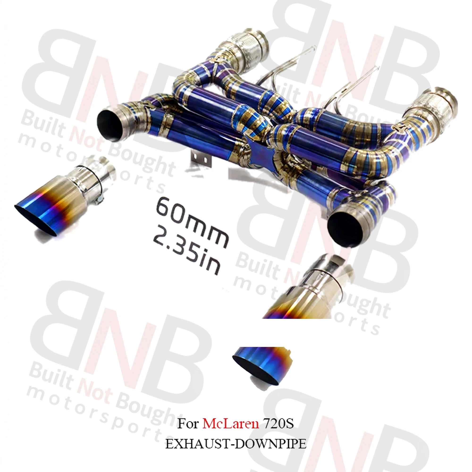 BNB Titaniumz Dual X-Pipe Catback Exhaust System for McLaren 720S 4.0T