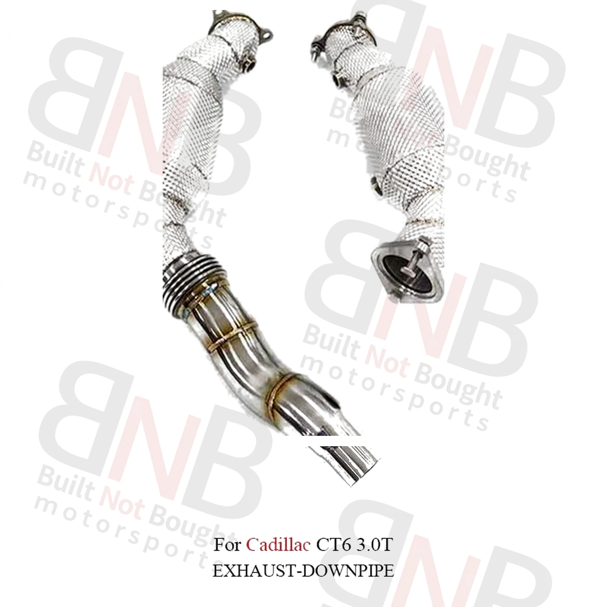 BNB Titaniumz Stainless Steel Heat Shield Downpipe for Cadillac CT6 3.0T Silvery