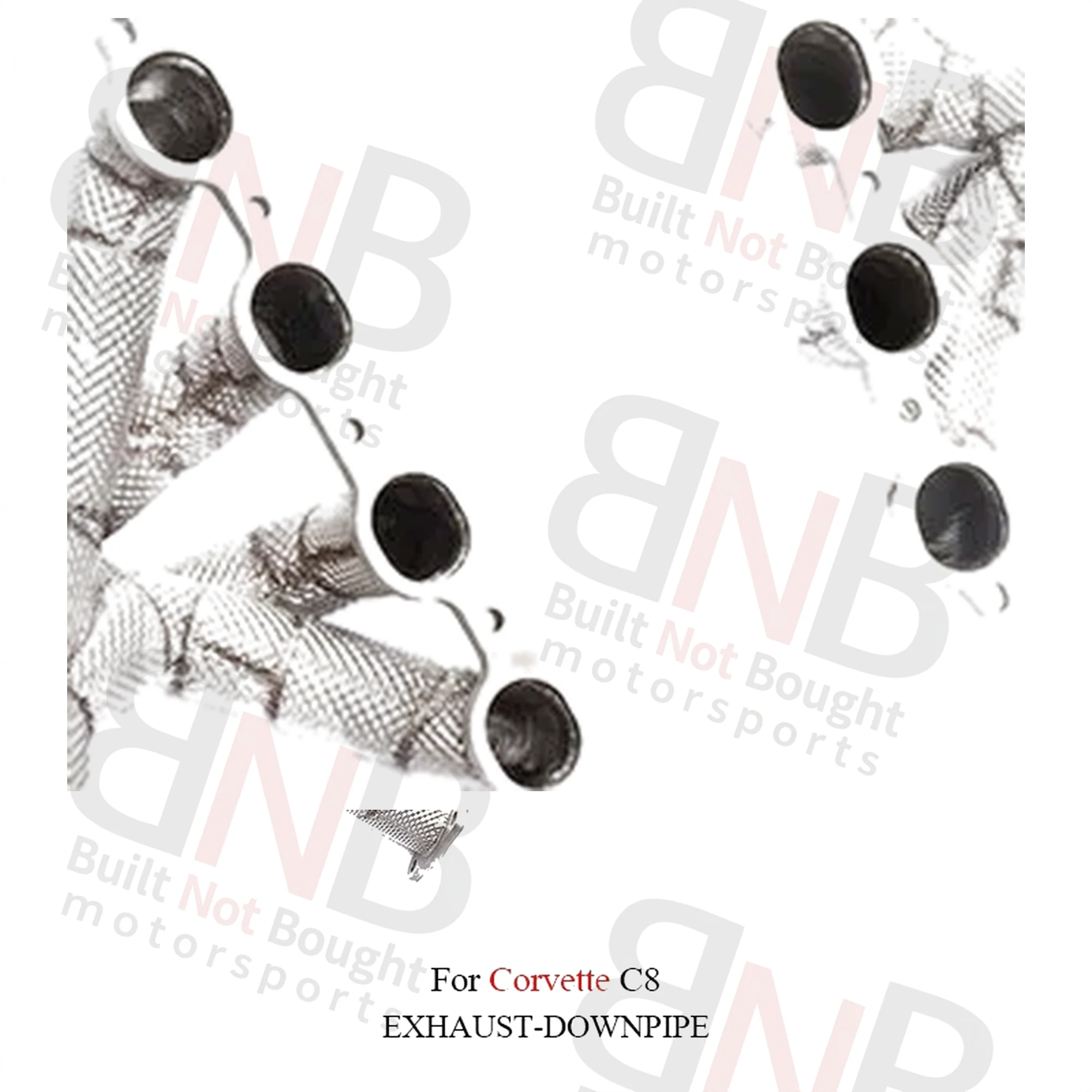 BNB Titaniumz Stainless Steel Exhaust Headers for Chevrolet Corvette C8 Silvery