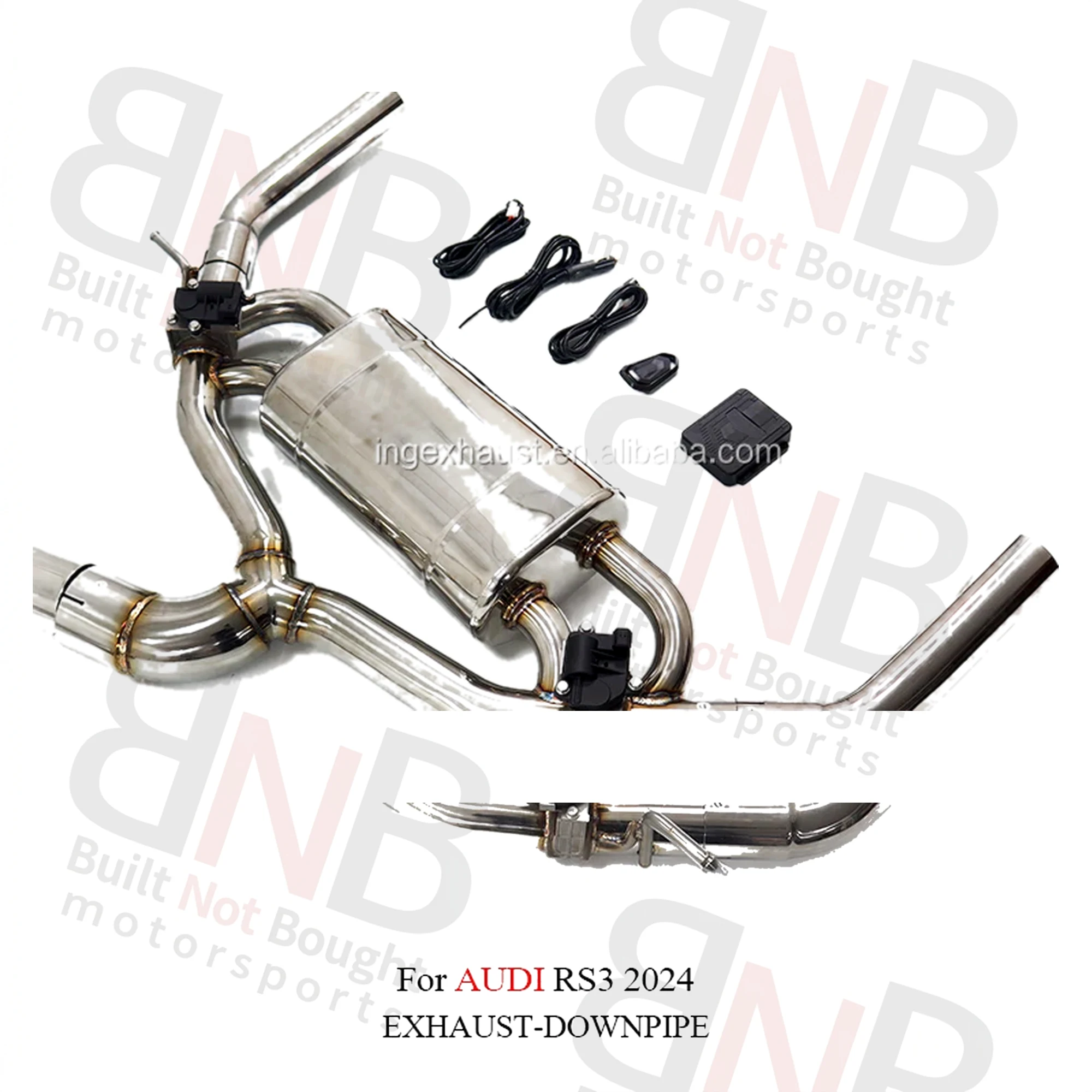 BNB Stainless Steel Catback Exhaust for Audi RS3 TTRS Silver 120x60x30cm