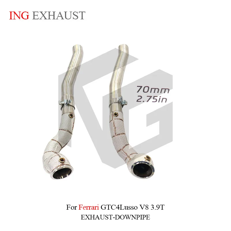 BNB Titaniumz Stainless Steel Exhaust Downpipe for Ferrari GTC4Lusso V8 3.9T with Heat Shield