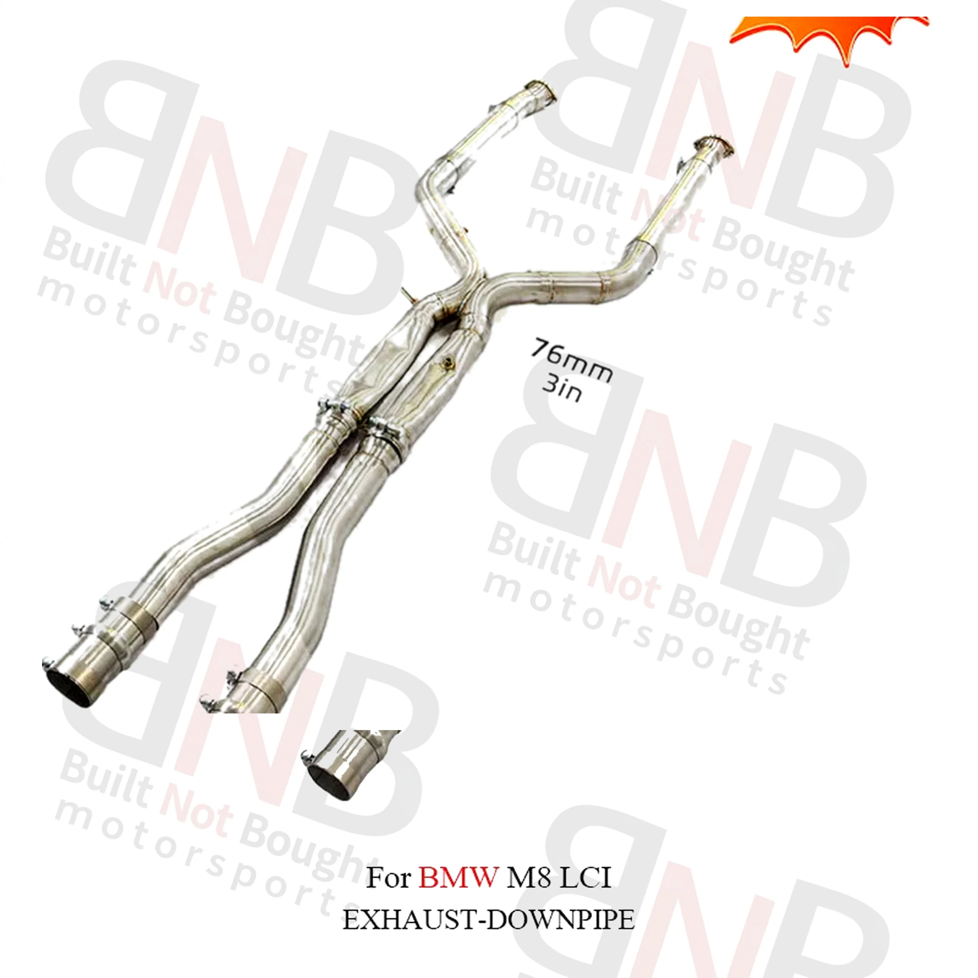 BNB Titaniumz M8 High Quality Exhaust Stainless Steel Exhaust System Mid Pipe for BMW M8 LCI Accessory Auto Performance Parts