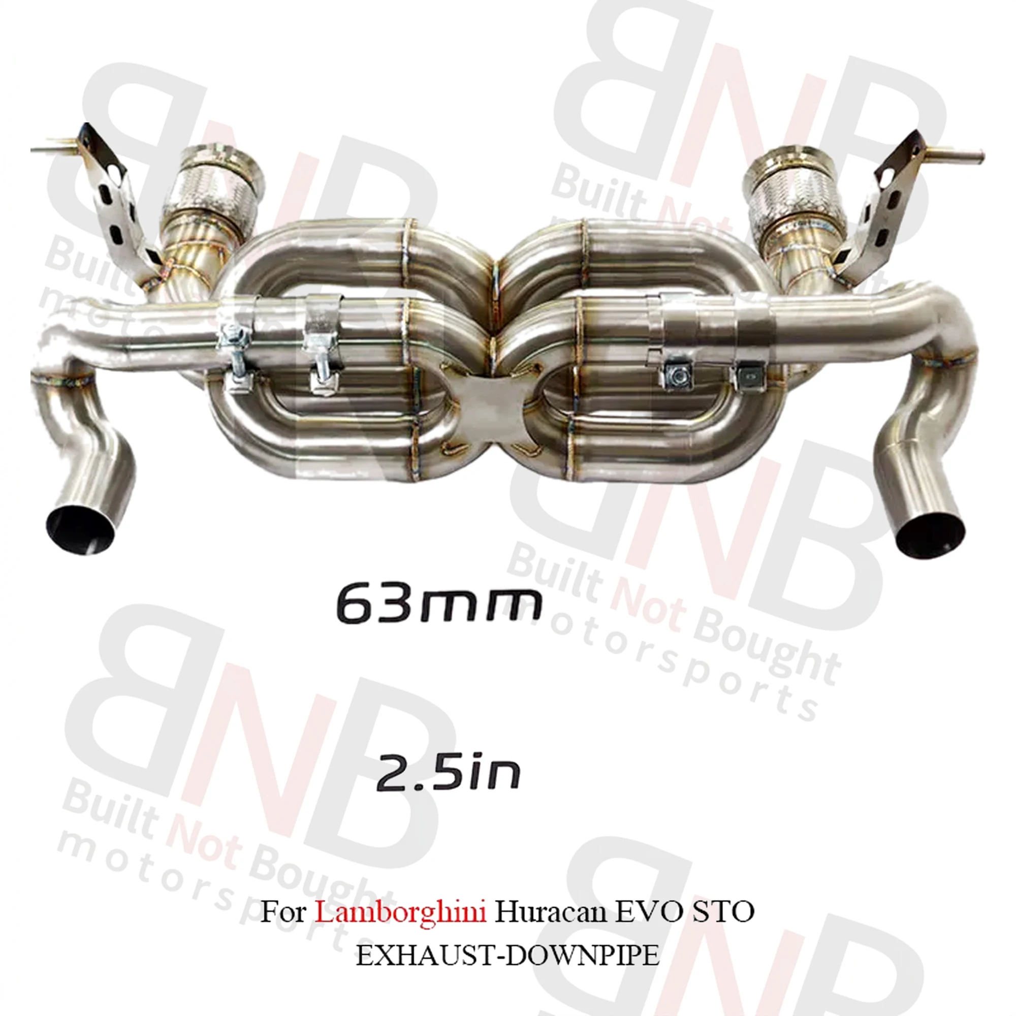 BNB Titaniumz Valvetronic Exhaust Dual X Pipe Stainless for Lamborghini Huracan EVO STO