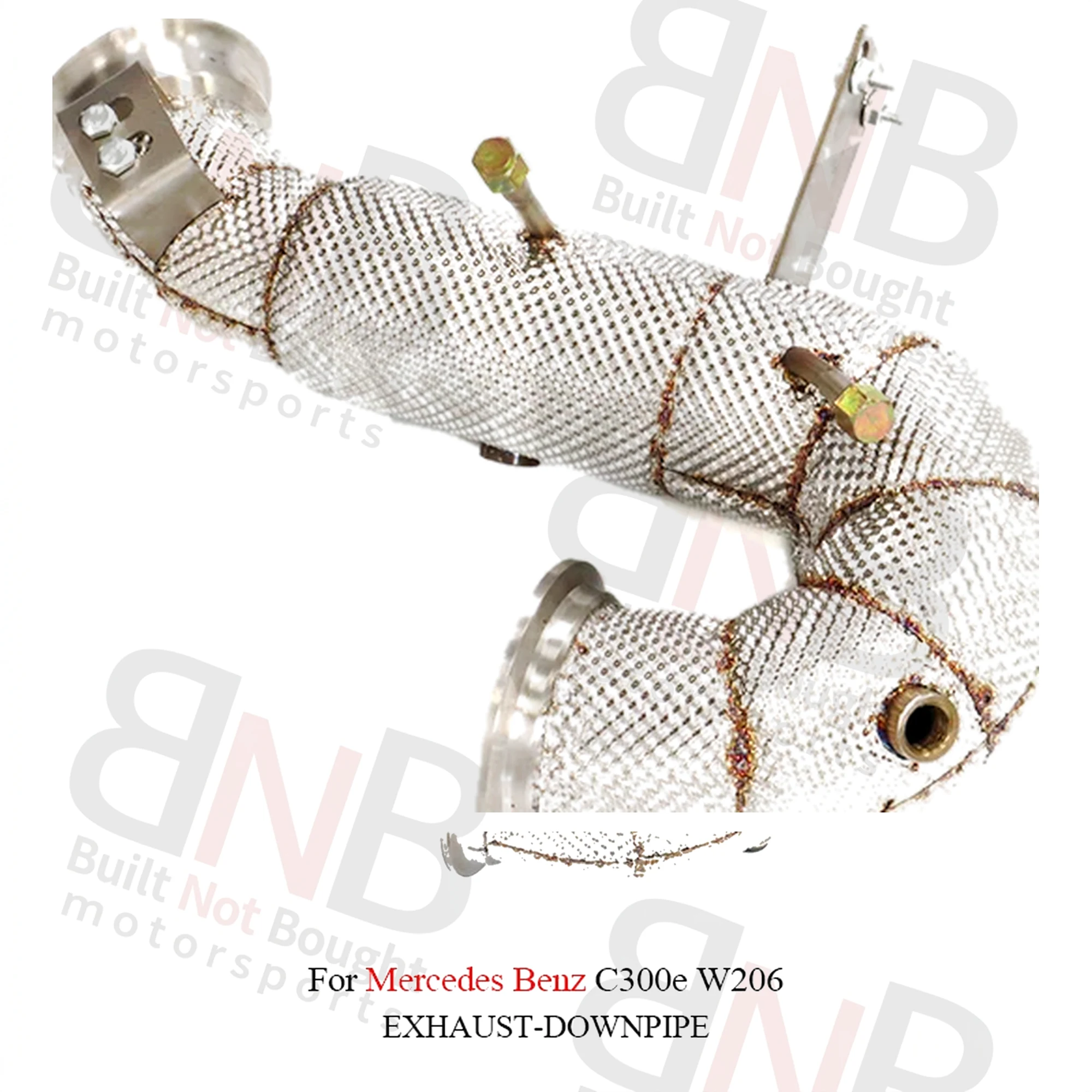 BNB Mercedes Benz C300e W206 Downpipe Exhaust Straight Pipes Silvery