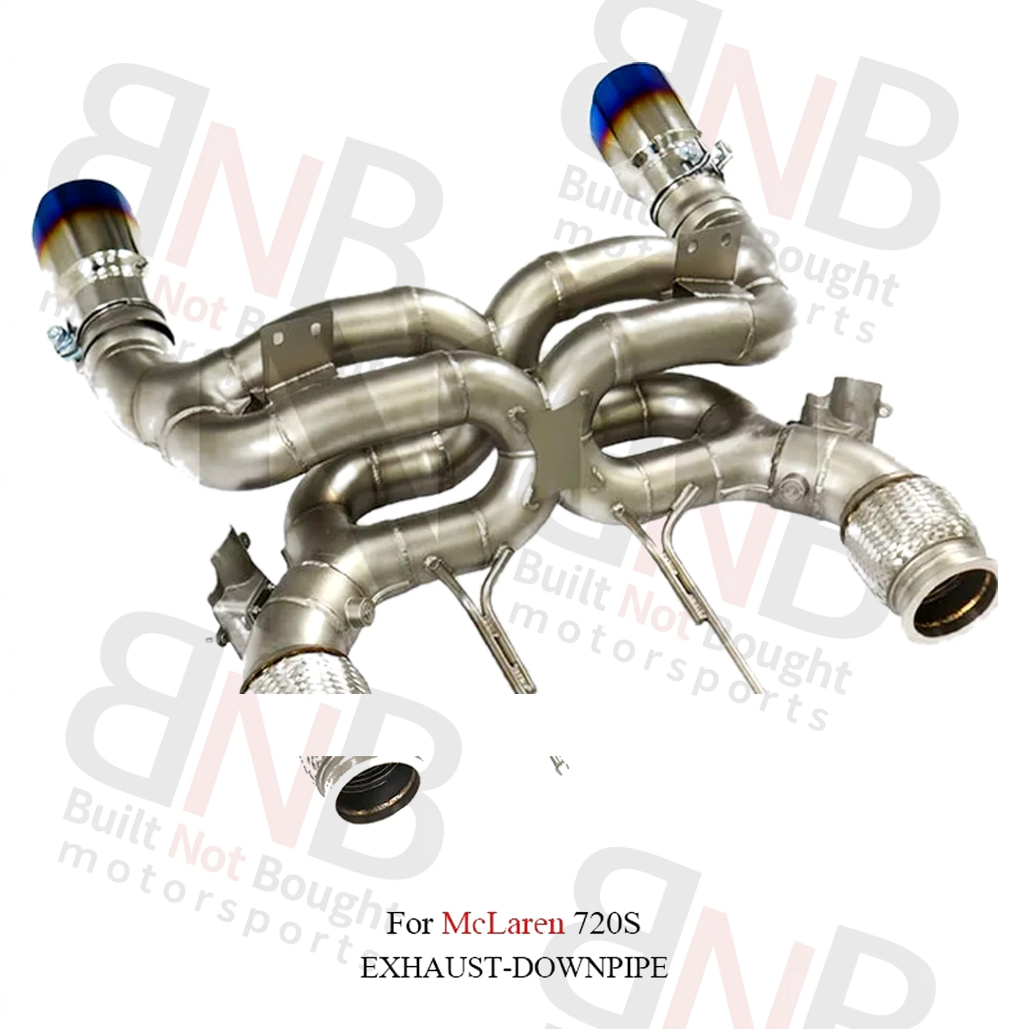 BNB Titaniumz Catback Exhaust Double X Pipe OEM Valve McLaren 720S 4.0T