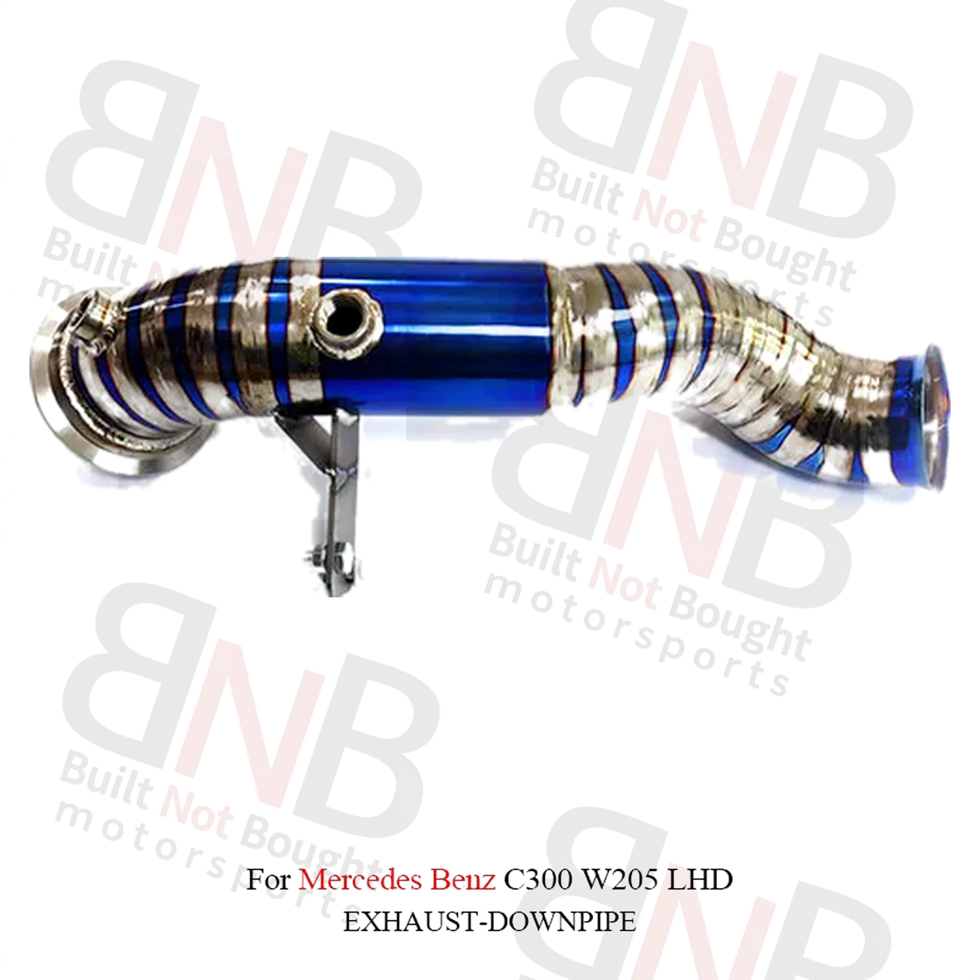 BNB Titanium Exhaust Downpipe for Mercedes C300 W205 LHD Blue