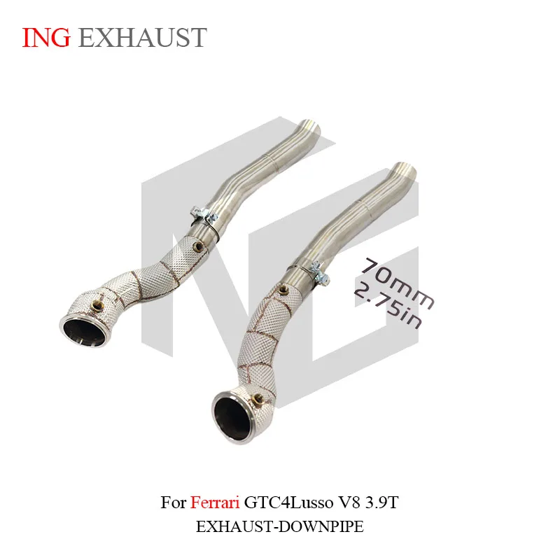 BNB Titaniumz Stainless Steel Exhaust Downpipe for Ferrari GTC4Lusso V8 3.9T with Heat Shield