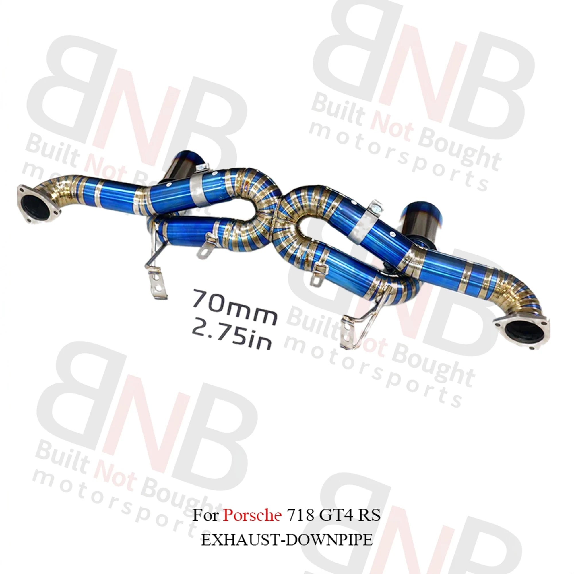 BNB Titaniumz Catback Exhaust Porsche 718 GT4 RS 4.0L Titanium Blue