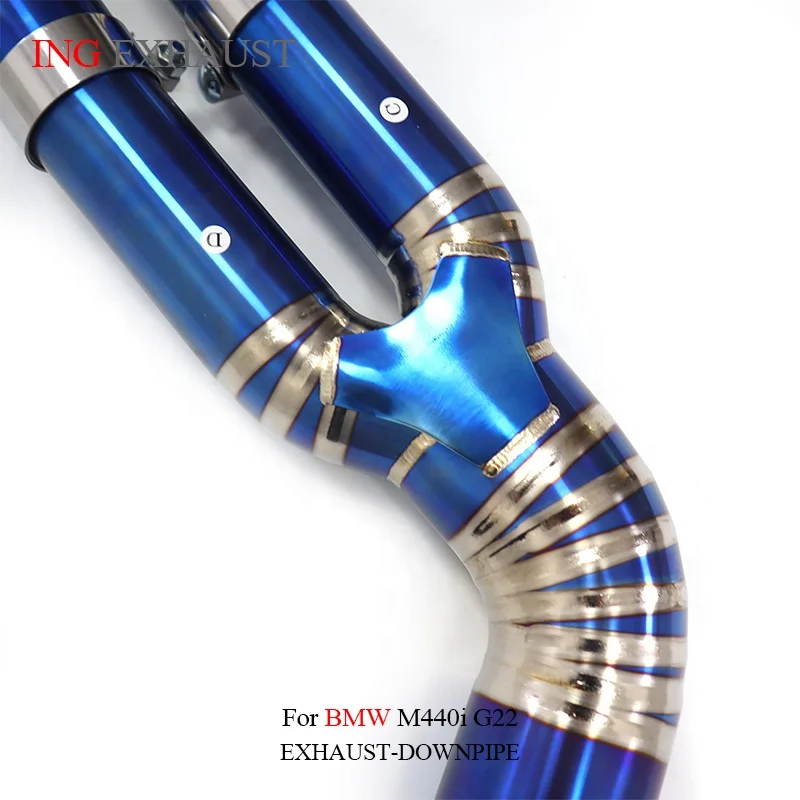 BNB Titaniumz Valvetronic Cat-Back Exhaust System BMW 440i G22 Blue