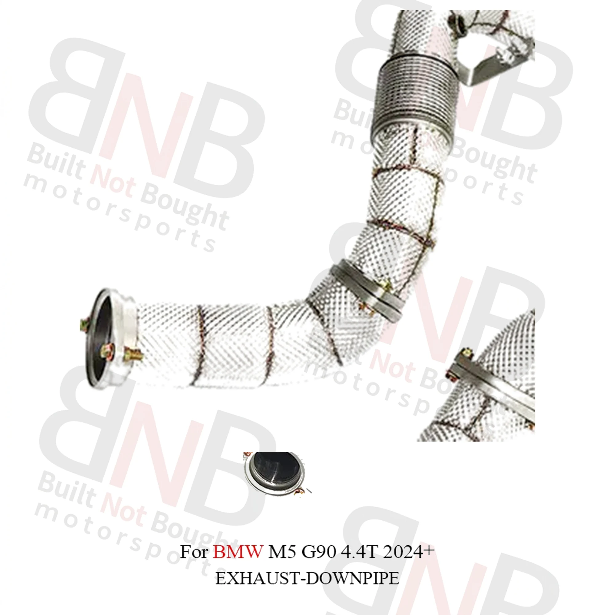 BNB Stainless Steel Downpipe with Heat Shield for BMW M5 G90 4.4T 2024+